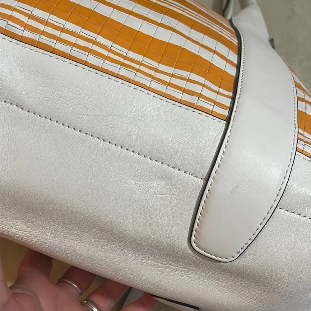 COACH - Bleeker Preston woven embossed satchel Bag- EUC- 31004